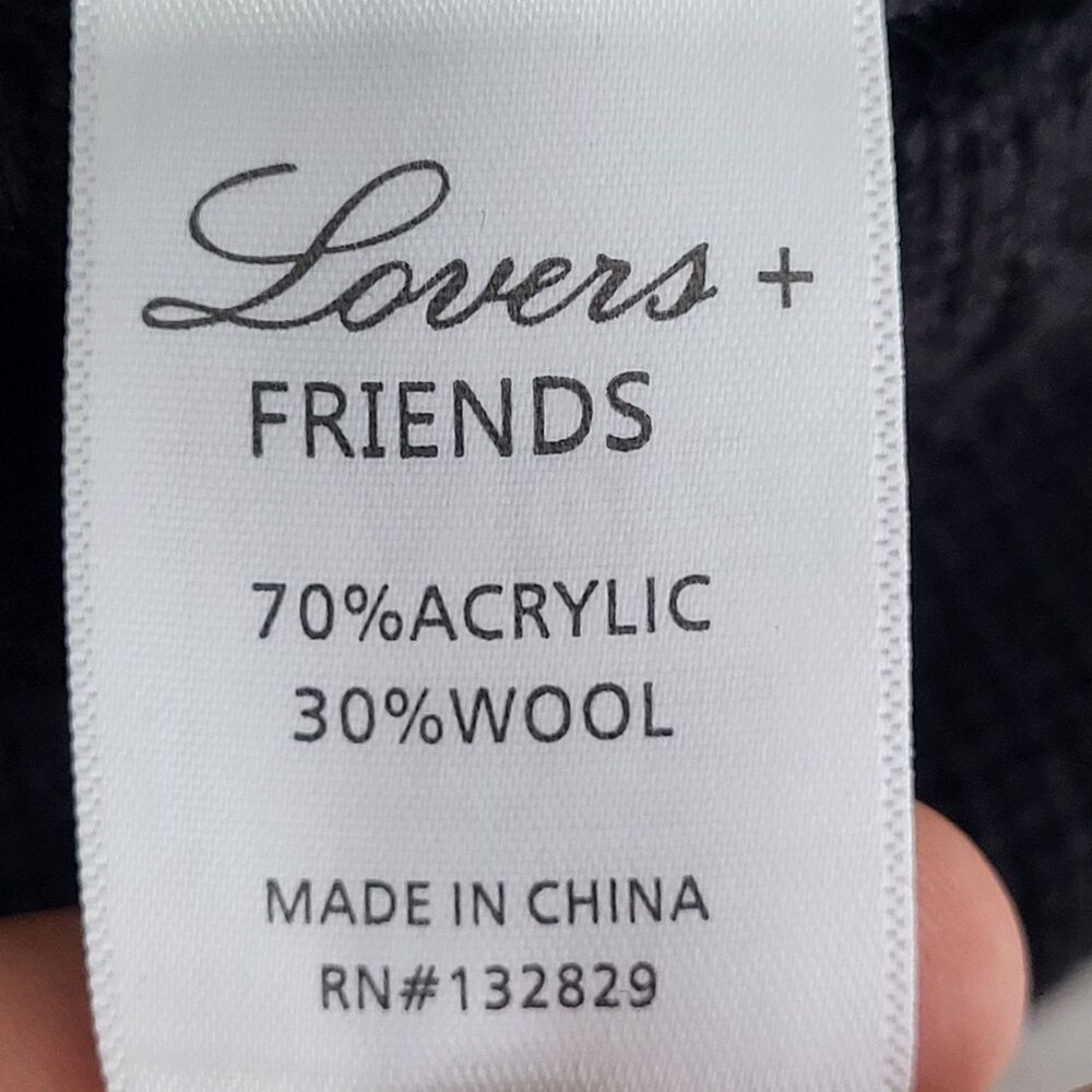 Lovers and Friends Keeney Dress Wool Blend Small Black Distressed Whimsygoth - Picture 12 of 13